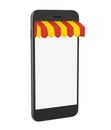 Mobile Online Store Isolated Royalty Free Stock Photo