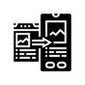 mobile optimization seo glyph icon vector illustration