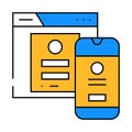 mobile optimization seo icon color illustration