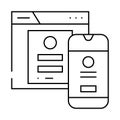 mobile optimization seo line icon vector illustration Royalty Free Stock Photo