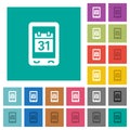 Mobile organizer square flat multi colored icons