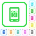 Mobile organizer vivid colored flat icons