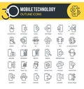 Mobile Outline Technology Icons