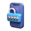 Mobile Password 3D Illustration