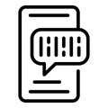 Mobile password icon, outline style