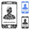 Mobile Patient Mosaic Icon of Circle Dots