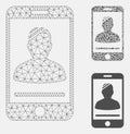 Mobile Patient Vector Mesh Network Model and Triangle Mosaic Icon