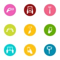 Mobile pay icons set, flat style Royalty Free Stock Photo