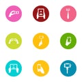 Mobile pay icons set, flat style