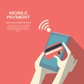 Mobile payment concept. Smartphone wireless money