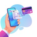 Mobile Payment and Electronic Bill Concept Royalty Free Stock Photo