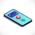 Mobile payment error isometric concept