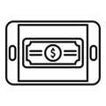 Mobile payment icon outline vector. Pay money Royalty Free Stock Photo