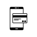 Mobile payment icon using smartphone application such as mobile banking or virtual credit card Royalty Free Stock Photo