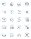 Mobile payment linear icons set. Wallet, Contactless, Transaction, Digital, NFC, Secure, Transfer line vector and