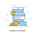 Mobile payment, online transactions and banking. Royalty Free Stock Photo