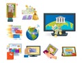Mobile payments icons vector smartphone transaction ecommerce wallet wireless connection banking card credit online pay