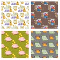 Mobile payments seamless pattern background vector smartphone transaction ecommerce wallet wireless connection banking
