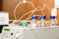 Mobile phase bottles for high-performance liquid chromatography instruments Royalty Free Stock Photo