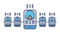 Mobile Phone with Abstract Data Flow for AI Processing, vector design Generative AI Royalty Free Stock Photo