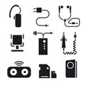 Mobile phone accessories icons Royalty Free Stock Photo