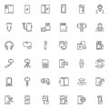 Mobile phone accessories line icons set Royalty Free Stock Photo