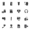 Mobile phone accessories vector icons set Royalty Free Stock Photo