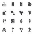Mobile phone accessories vector icons set, Royalty Free Stock Photo