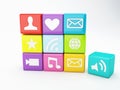 Mobile phone app icon. Software concept Royalty Free Stock Photo