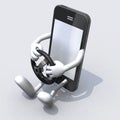 Mobile phone with arms and legs driver Royalty Free Stock Photo