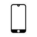 Mobile phone with a blank screen and flat style with isolated on a white background. mock-up template design, smartphone icon. Royalty Free Stock Photo