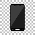 Mobile phone with a blank screen and flat style with a white back screen. mock-up template design, smartphone icon. Vector Royalty Free Stock Photo