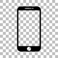 Mobile phone with a blank screen and flat style with a white back screen. mock-up template design, smartphone icon. Vector Royalty Free Stock Photo