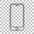 Mobile phone with a blank screen and flat style with a white back screen. mock-up template design, smartphone icon. Vector Royalty Free Stock Photo