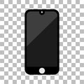 Mobile phone with a blank screen and flat style with a white back screen. mock-up template design, smartphone icon. Vector Royalty Free Stock Photo