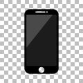 Mobile phone with a blank screen and flat style with a white back screen. mock-up template design, smartphone icon. Vector Royalty Free Stock Photo