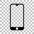 Mobile phone with a blank screen and flat style with a white back screen. mock-up template design, smartphone icon. Vector Royalty Free Stock Photo