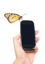 Mobile phone and butterfly