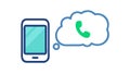 Mobile Phone with Call Bubble Icon, Wireless Communication, vector design Generative AI Royalty Free Stock Photo