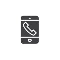 Mobile phone call screen vector icon Royalty Free Stock Photo