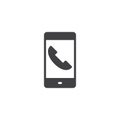 Mobile phone call vector icon Royalty Free Stock Photo