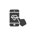 Mobile phone cardiogram vector icon Royalty Free Stock Photo