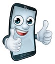 Mobile Phone Thumbs Up Cartoon Mascot Royalty Free Stock Photo