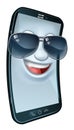 Mobile Phone Cool Shades Cartoon Mascot Royalty Free Stock Photo