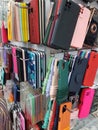 Mobile phone cases in a store many types many colors