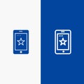 Mobile, Phone, Cell, Ireland Line and Glyph Solid icon Blue banner Line and Glyph Solid icon Blue banner Royalty Free Stock Photo