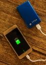 Mobile phone charging Royalty Free Stock Photo