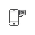 Mobile phone chat message line icon