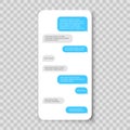 Mobile phone chat. Messenger template. Smartphone message