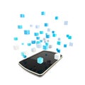 Mobile phone cloud computing concept Royalty Free Stock Photo